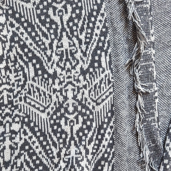 Lucky Brand Shawl Collar Open Front Jacquard Knit Cardigan - Picture 5 of 9